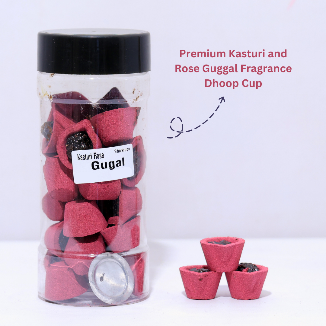 Kasturi Rose Guggal Dhoop Cup (24pcs)
