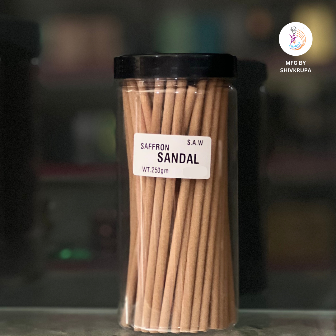 Saffron Sandal Dhoop Sticks long 6 inch (250g)